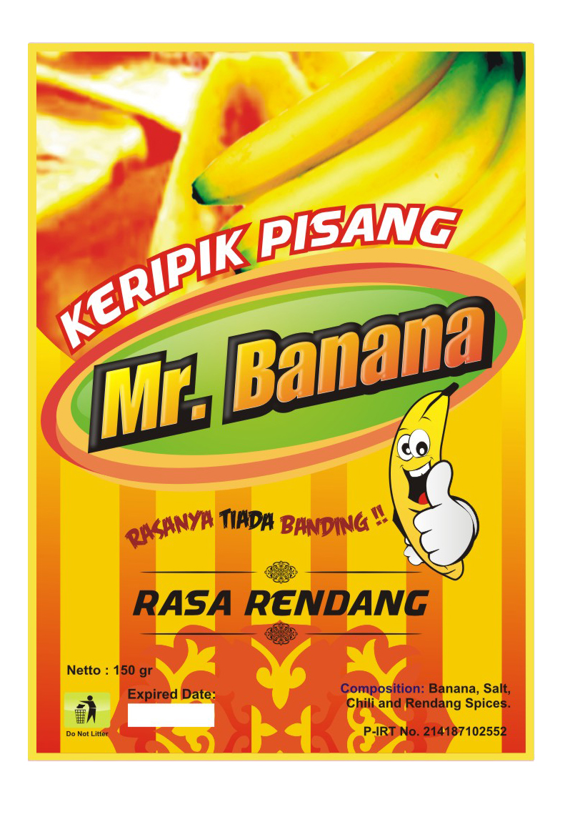  Stiker  Kemasan Keripik Pisang mr Banana  Kang Yanto 