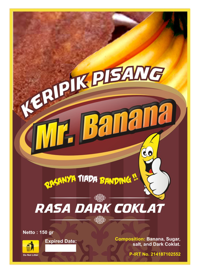  Stiker  Kemasan Keripik Pisang mr Banana  Kang Yanto 